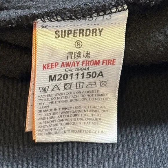 Superdry Mens Core Logo Workwear Crew  Black sweatshirt Pullover Goods Supply XL - Picture 13 of 16